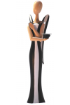 Sternkopf-Engel Black Beauty, stehend, mit Kerzenhalter (50 cm)